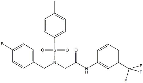 2-{(4-fluorobenzyl)[(4-methylphenyl)sulfonyl]amino}-N-[3-(trifluoromethyl)phenyl]acetamide Struktur