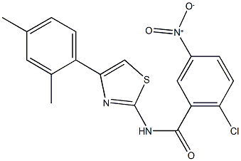 2-chloro-N-[4-(2,4-dimethylphenyl)-1,3-thiazol-2-yl]-5-nitrobenzamide Struktur