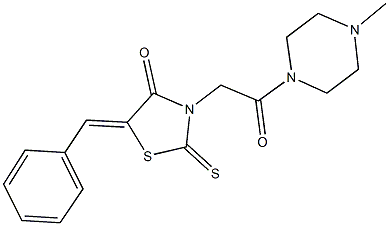 5-benzylidene-3-[2-(4-methyl-1-piperazinyl)-2-oxoethyl]-2-thioxo-1,3-thiazolidin-4-one Struktur