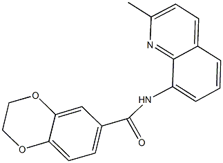 N-(2-methyl-8-quinolinyl)-2,3-dihydro-1,4-benzodioxine-6-carboxamide Struktur