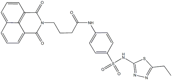 4-(1,3-dioxo-1H-benzo[de]isoquinolin-2(3H)-yl)-N-(4-{[(5-ethyl-1,3,4-thiadiazol-2-yl)amino]sulfonyl}phenyl)butanamide Struktur