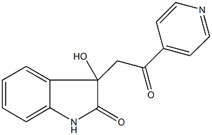 3-hydroxy-3-[2-oxo-2-(4-pyridinyl)ethyl]-1,3-dihydro-2H-indol-2-one Struktur