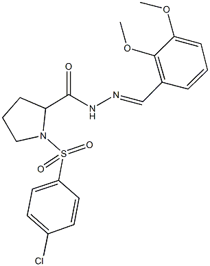 1-[(4-chlorophenyl)sulfonyl]-N'-(2,3-dimethoxybenzylidene)-2-pyrrolidinecarbohydrazide Struktur