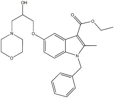 ethyl 1-benzyl-5-[2-hydroxy-3-(4-morpholinyl)propoxy]-2-methyl-1H-indole-3-carboxylate Struktur