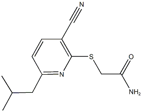 2-[(3-cyano-6-isobutyl-2-pyridinyl)sulfanyl]acetamide Struktur