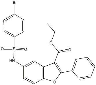 ethyl 5-{[(4-bromophenyl)sulfonyl]amino}-2-phenyl-1-benzofuran-3-carboxylate Struktur