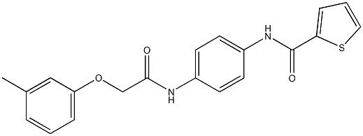 N-(4-{[2-(3-methylphenoxy)acetyl]amino}phenyl)-2-thiophenecarboxamide Struktur