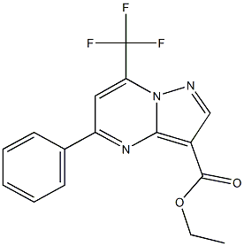 ethyl 5-phenyl-7-(trifluoromethyl)pyrazolo[1,5-a]pyrimidine-3-carboxylate Struktur