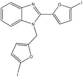 2-(5-iodo-2-furyl)-1-[(5-iodo-2-furyl)methyl]-1H-benzimidazole Struktur