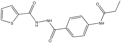 N-(4-{[2-(thien-2-ylcarbonyl)hydrazino]carbonyl}phenyl)propanamide Struktur