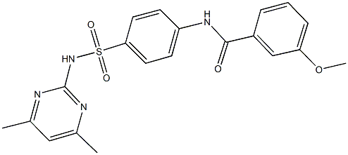 N-(4-{[(4,6-dimethyl-2-pyrimidinyl)amino]sulfonyl}phenyl)-3-methoxybenzamide Struktur