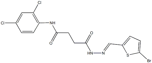 4-{2-[(5-bromothien-2-yl)methylene]hydrazino}-N-(2,4-dichlorophenyl)-4-oxobutanamide Struktur