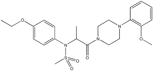 N-(4-ethoxyphenyl)-N-{2-[4-(2-methoxyphenyl)-1-piperazinyl]-1-methyl-2-oxoethyl}methanesulfonamide Struktur