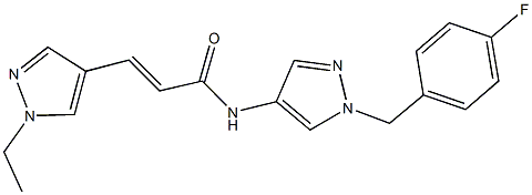 3-(1-ethyl-1H-pyrazol-4-yl)-N-[1-(4-fluorobenzyl)-1H-pyrazol-4-yl]acrylamide Struktur