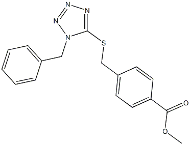 methyl 4-{[(1-benzyl-1H-tetraazol-5-yl)sulfanyl]methyl}benzoate Struktur