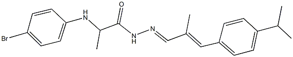 2-(4-bromoanilino)-N'-[3-(4-isopropylphenyl)-2-methyl-2-propenylidene]propanohydrazide Struktur