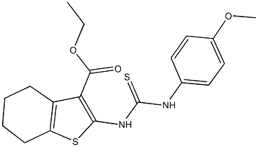 ethyl 2-{[(4-methoxyanilino)carbothioyl]amino}-4,5,6,7-tetrahydro-1-benzothiophene-3-carboxylate Struktur