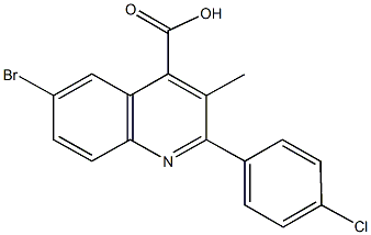 6-bromo-2-(4-chlorophenyl)-3-methyl-4-quinolinecarboxylic acid Struktur