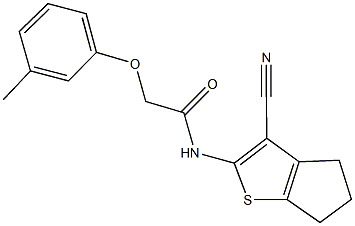 N-(3-cyano-5,6-dihydro-4H-cyclopenta[b]thien-2-yl)-2-(3-methylphenoxy)acetamide Struktur