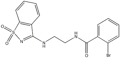 2-bromo-N-{2-[(1,1-dioxido-1,2-benzisothiazol-3-yl)amino]ethyl}benzamide Struktur