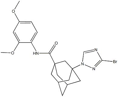 3-(3-bromo-1H-1,2,4-triazol-1-yl)-N-(2,4-dimethoxyphenyl)-1-adamantanecarboxamide Struktur