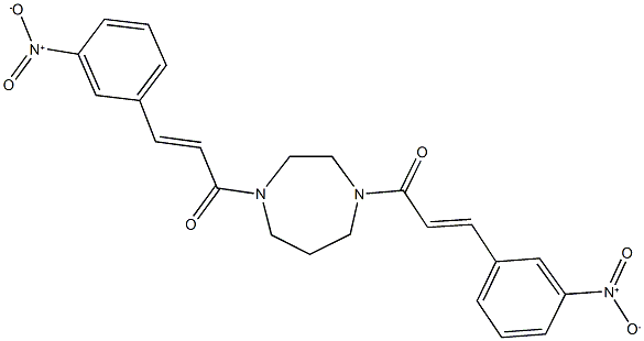 1,4-bis(3-{3-nitrophenyl}acryloyl)-1,4-diazepane Struktur