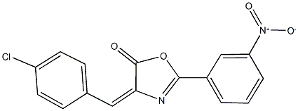 4-(4-chlorobenzylidene)-2-{3-nitrophenyl}-1,3-oxazol-5(4H)-one Struktur