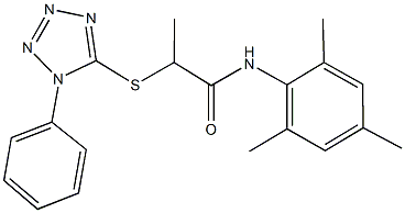 N-mesityl-2-[(1-phenyl-1H-tetraazol-5-yl)sulfanyl]propanamide Struktur