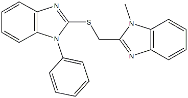 2-{[(1-methyl-1H-benzimidazol-2-yl)methyl]sulfanyl}-1-phenyl-1H-benzimidazole Struktur