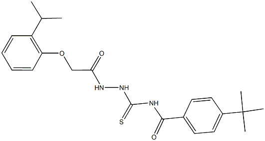 4-tert-butyl-N-({2-[(2-isopropylphenoxy)acetyl]hydrazino}carbothioyl)benzamide Struktur