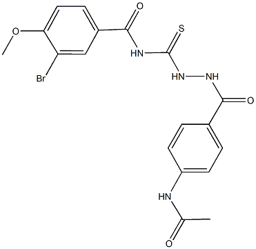 N-({2-[4-(acetylamino)benzoyl]hydrazino}carbothioyl)-3-bromo-4-methoxybenzamide Struktur