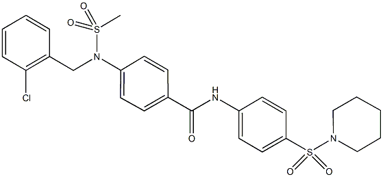 4-[(2-chlorobenzyl)(methylsulfonyl)amino]-N-[4-(1-piperidinylsulfonyl)phenyl]benzamide Struktur