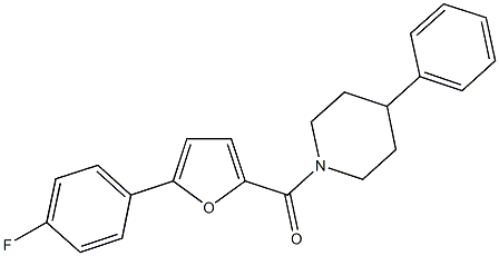 1-[5-(4-fluorophenyl)-2-furoyl]-4-phenylpiperidine Struktur