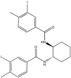 3-iodo-N-{2-[(3-iodo-4-methylbenzoyl)amino]cyclohexyl}-4-methylbenzamide Struktur