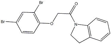 2,4-dibromophenyl 2-(2,3-dihydro-1H-indol-1-yl)-2-oxoethyl ether Struktur