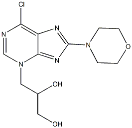 3-[6-chloro-8-(4-morpholinyl)-3H-purin-3-yl]-1,2-propanediol Struktur