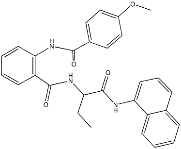 2-[(4-methoxybenzoyl)amino]-N-{1-[(1-naphthylamino)carbonyl]propyl}benzamide Struktur