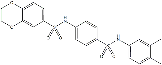 N-{4-[(3,4-dimethylanilino)sulfonyl]phenyl}-2,3-dihydro-1,4-benzodioxine-6-sulfonamide Struktur