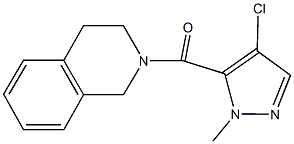 2-[(4-chloro-1-methyl-1H-pyrazol-5-yl)carbonyl]-1,2,3,4-tetrahydroisoquinoline Struktur