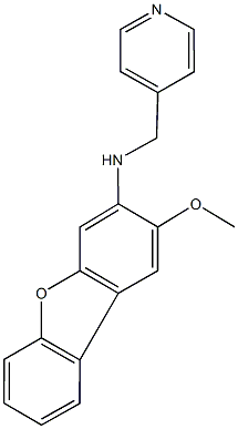 2-methoxy-N-(4-pyridinylmethyl)dibenzo[b,d]furan-3-amine Struktur