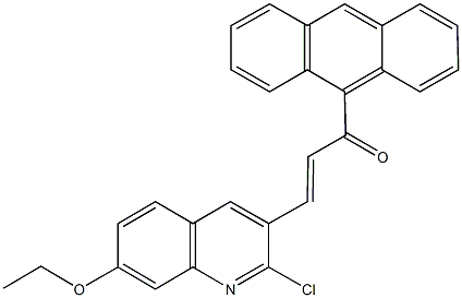 1-(9-anthryl)-3-(2-chloro-7-ethoxy-3-quinolinyl)-2-propen-1-one Struktur