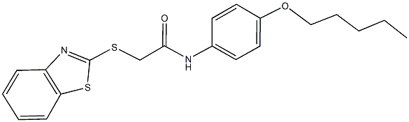 2-(1,3-benzothiazol-2-ylsulfanyl)-N-[4-(pentyloxy)phenyl]acetamide Struktur