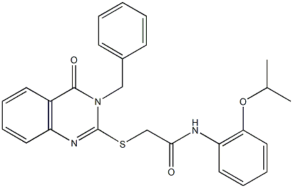 2-[(3-benzyl-4-oxo-3,4-dihydro-2-quinazolinyl)sulfanyl]-N-(2-isopropoxyphenyl)acetamide Struktur