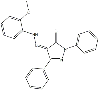 1,3-diphenyl-1H-pyrazole-4,5-dione 4-[(2-methoxyphenyl)hydrazone] Struktur