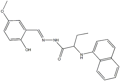 N'-(2-hydroxy-5-methoxybenzylidene)-2-(1-naphthylamino)butanohydrazide Struktur