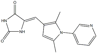 5-[(2,5-dimethyl-1-pyridin-3-yl-1H-pyrrol-3-yl)methylene]imidazolidine-2,4-dione Struktur