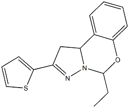 5-ethyl-2-(2-thienyl)-1,10b-dihydropyrazolo[1,5-c][1,3]benzoxazine Struktur