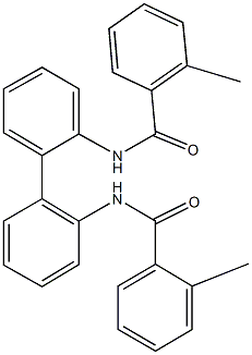 2-methyl-N-{2'-[(2-methylbenzoyl)amino][1,1'-biphenyl]-2-yl}benzamide Struktur