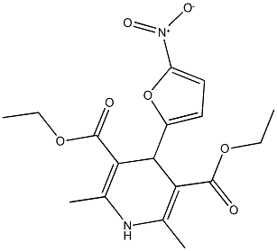 diethyl 4-{5-nitro-2-furyl}-2,6-dimethyl-1,4-dihydro-3,5-pyridinedicarboxylate Struktur