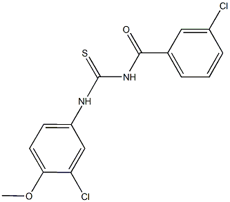 N-(3-chlorobenzoyl)-N'-(3-chloro-4-methoxyphenyl)thiourea Struktur